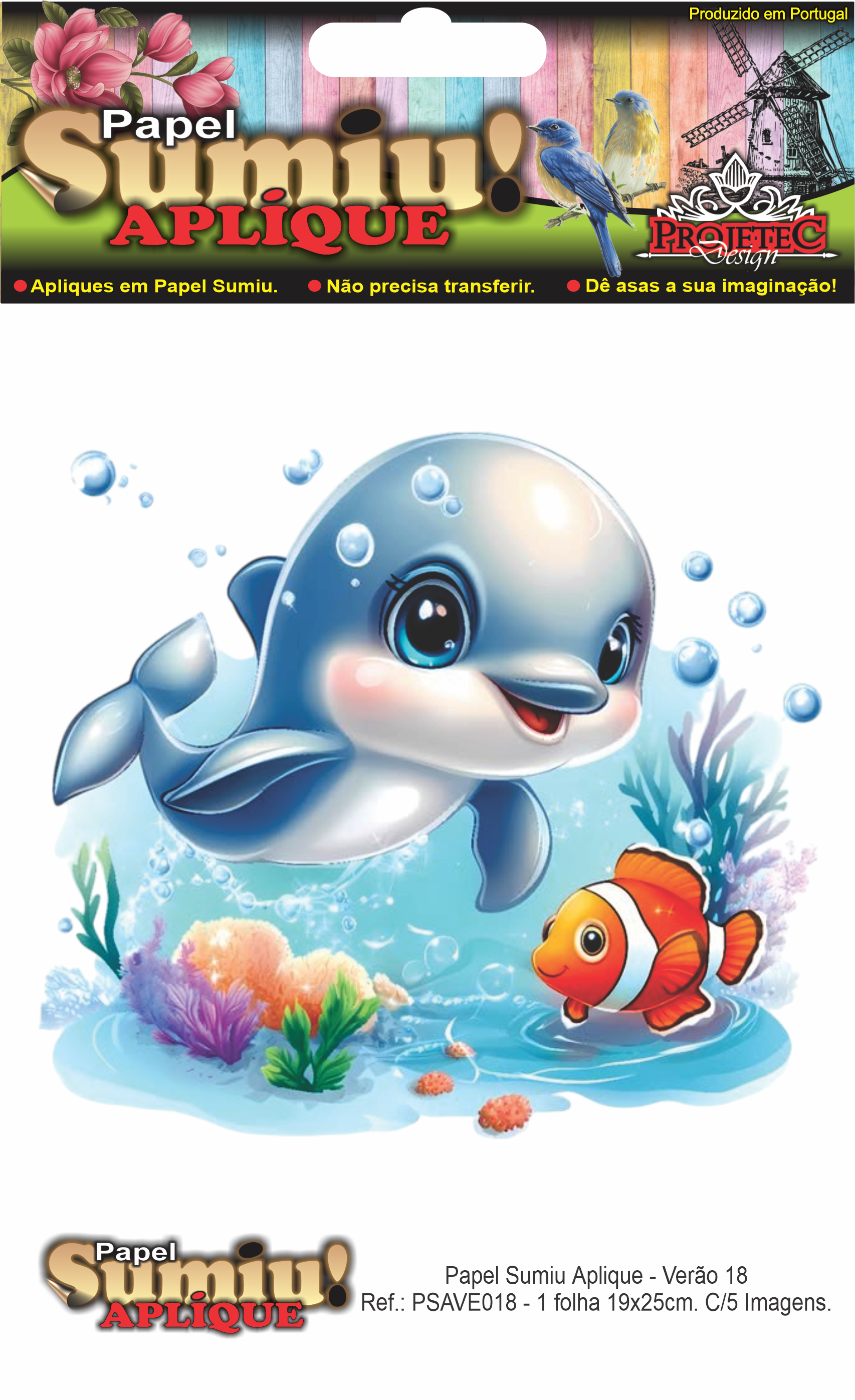 Papel Sumiu Aplique Verão 18 - Frente